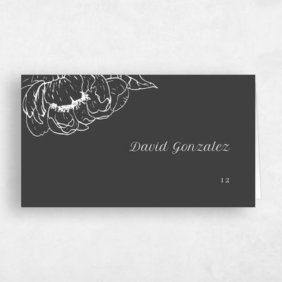 Black Wedding Place Card - Rooftop