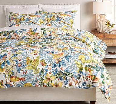 Adeline Floral Organic Percale Duvet Cover and Shams
