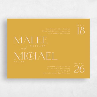 Mustard, Yellow Wedding Invitation - Buenos Landscape