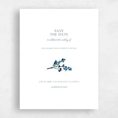 Royal Navy, Blue Wedding Save the Date - Allamia Portrait