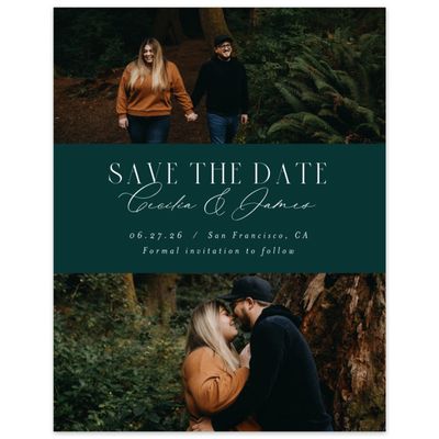 Dark Emerald, Green Wedding Digital Save the Date - Shahira Multiphoto