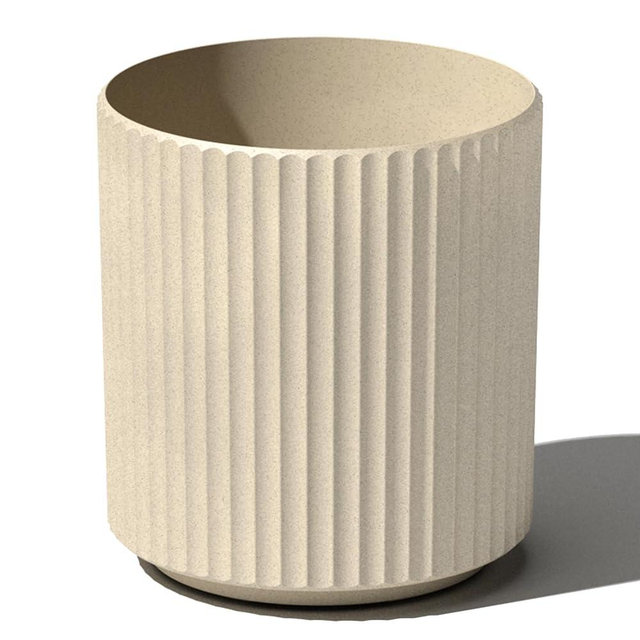 Veradek Demi Series Round Planter for Porch, Patio, Backyard | Durable Plastic-Concrete Material | Modern Décor for Tall Plants, Flowers