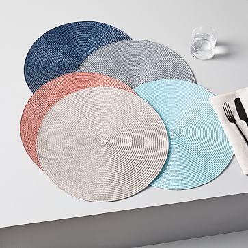 Round Woven Placemats (Set of 2 in Regal Blue)