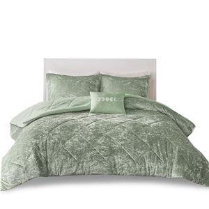 Gracie Mills Andrea Velvet Comforter Set with Throw Pillow