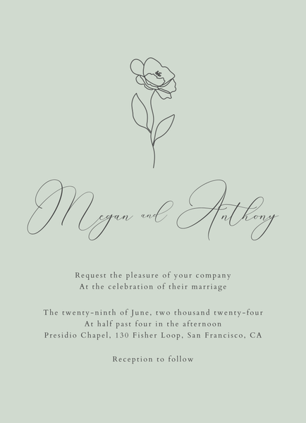 Belencito Portrait | Light Sage | Zola Wedding Invitations