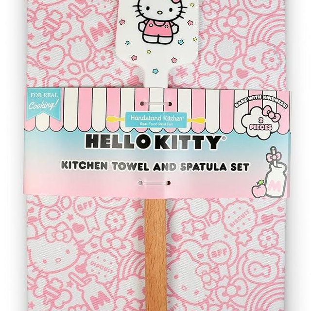 Handstand Kitchen Hello Kitty Print 27.5" x 19.5" Kitchen Towel and Spatula Set