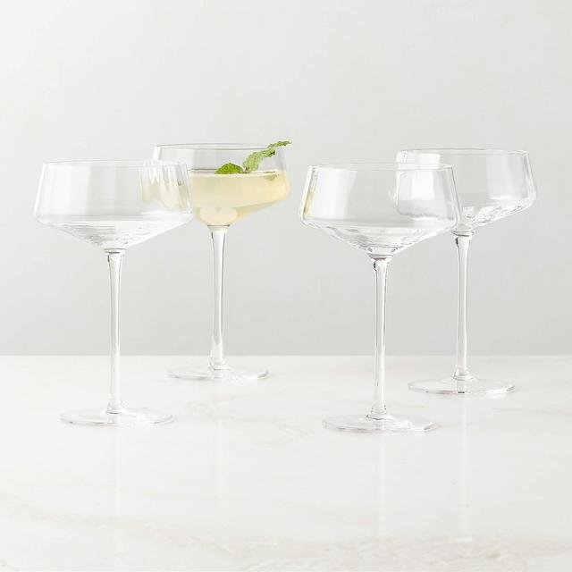 Muse Optic Fluted Coupe Glasses Set of 4