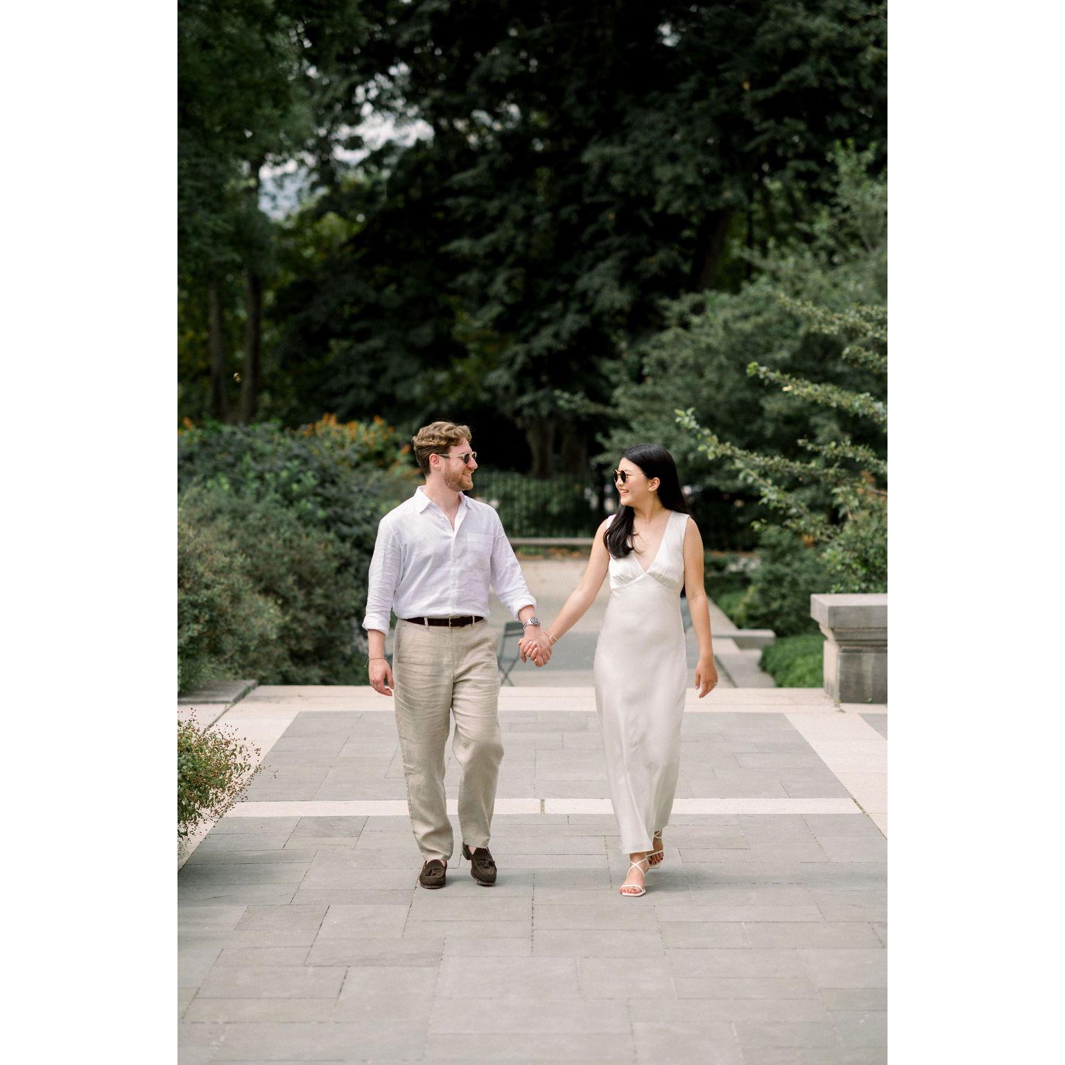 Our engagement shoot at the Rodin Museum in Philly