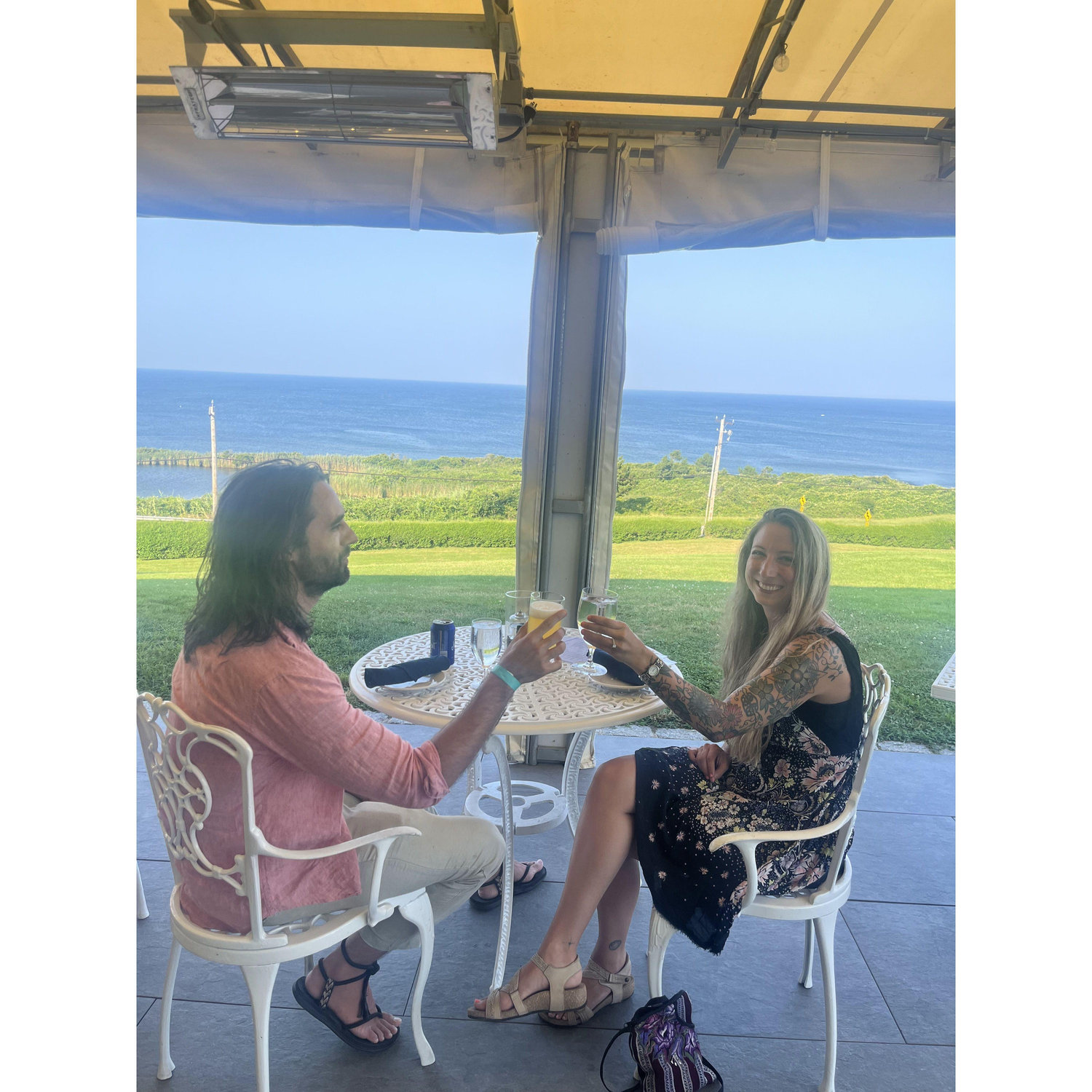 Celebrating our engagement on Block Island :)