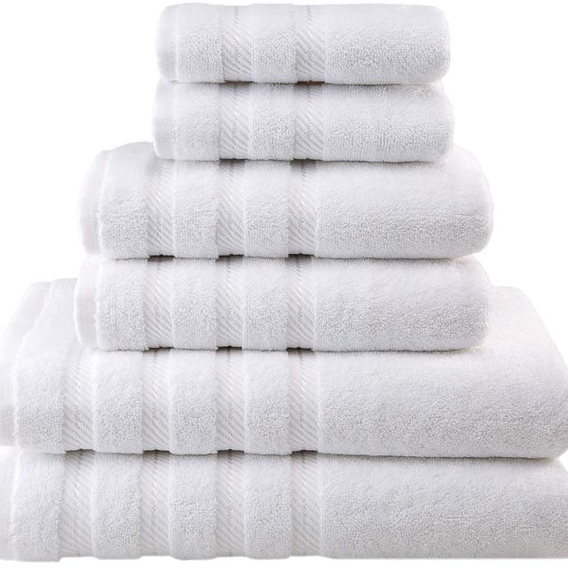 American Soft Linen Premium, Luxury Hotel & Spa Quality, 6 Piece Kitchen & Bathroom Turkish Towel Set, Cotton for Maximum Softness & Absorbency, [Worth $72.95] White