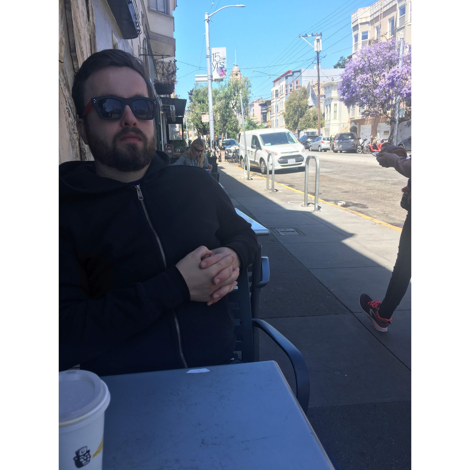 A quick snap of Sean in San Francisco in 2019, ft. jacaranda trees.