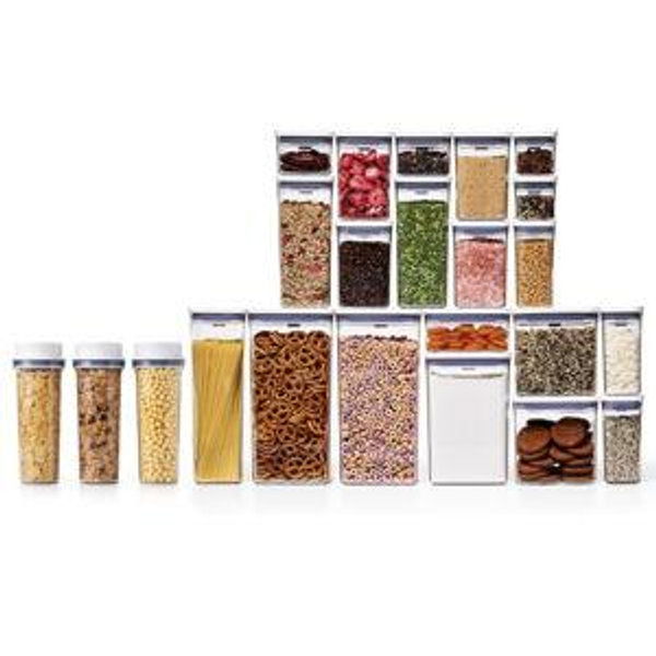 OXO - 3 Piece Cereal Dispenser Set & 20-Piece POP Container Set Bundle