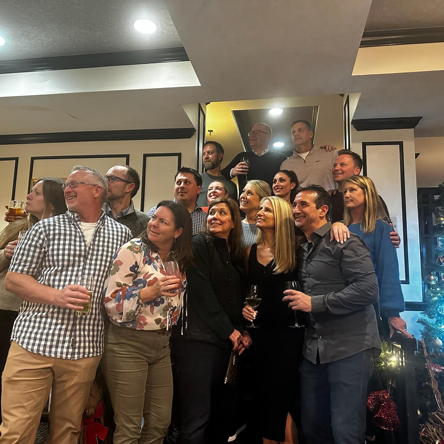 Celebrating the engagement with friends