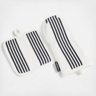 Cuisine Stripe 2-Piece Oven Mitt & Pot Holder Set