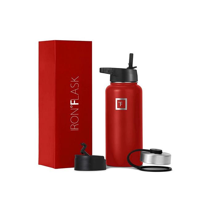 Iron Flask Sports Water Bottle - 32 Oz, 3 Lids (Straw Lid),Vacuum Insulated Stainless Steel, Modern Double Walled, Simple Thermo Mug, Hydro Metal Canteen