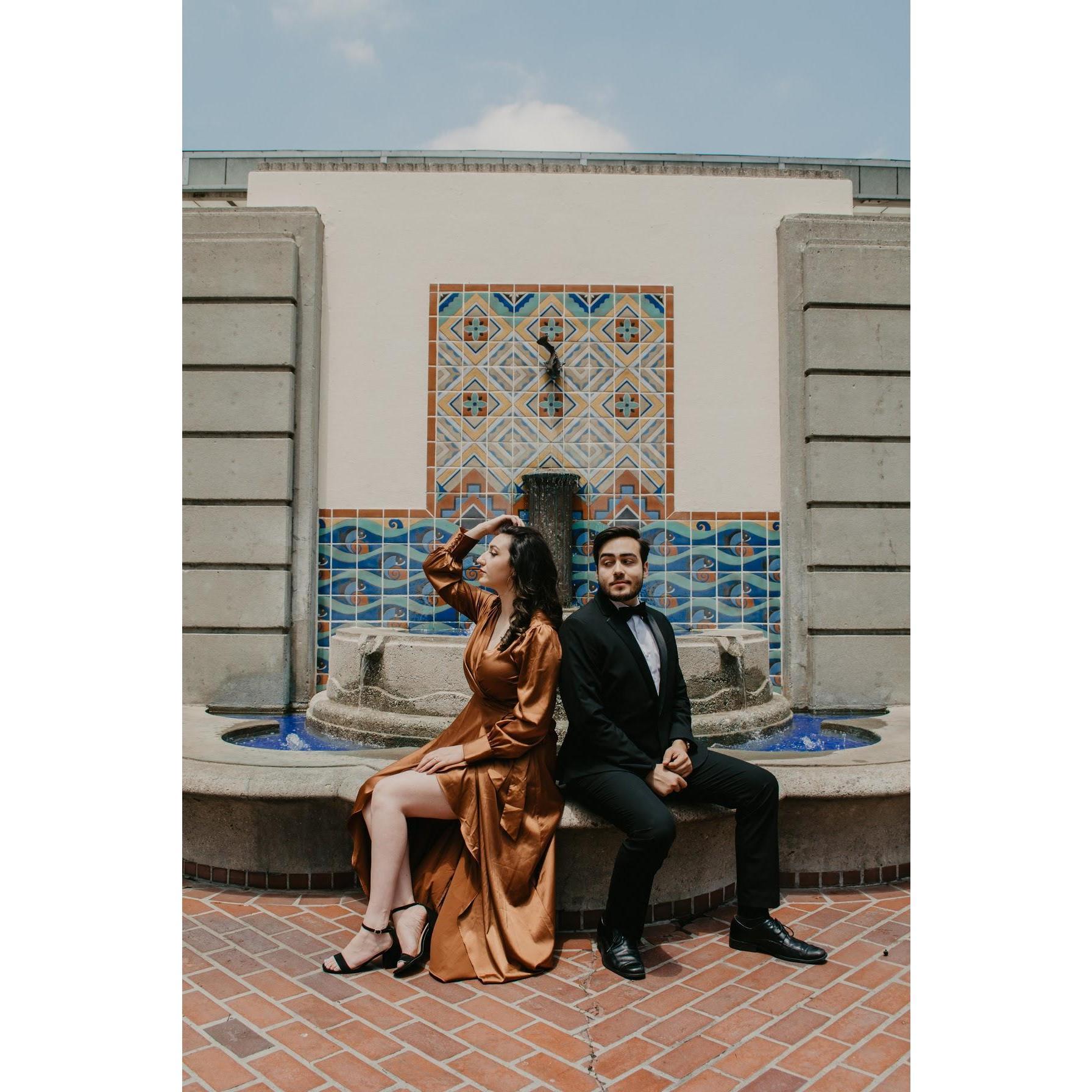 engagement photoshoot, los angeles union station