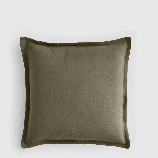 European Linen Euro Sham in Dusty Olive