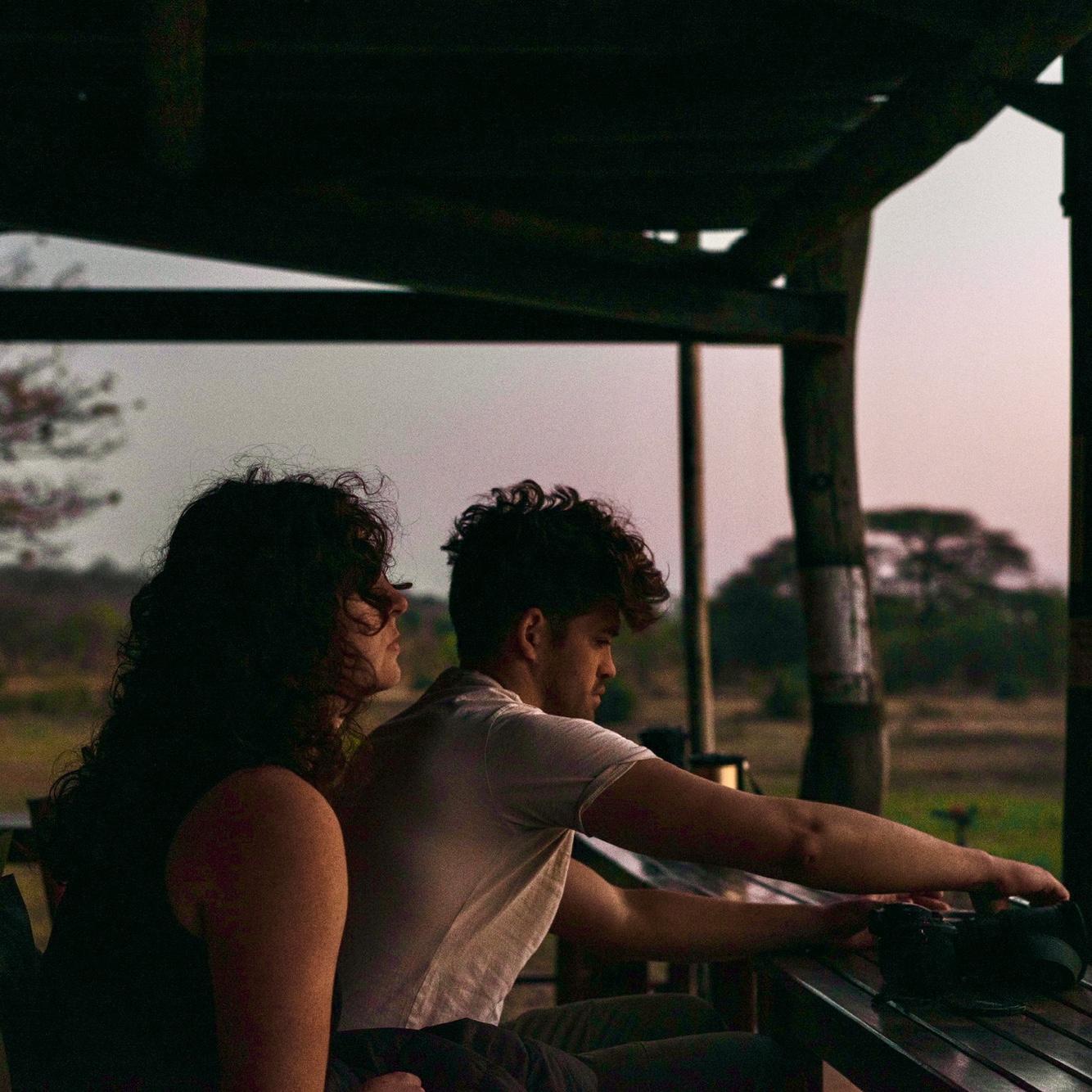 Before we started dating, we went on a big group camping trip through Africa. We drove around 2500 miles around Namibia, Botswana, and Zimbabwe and started every morning with a coffee together.