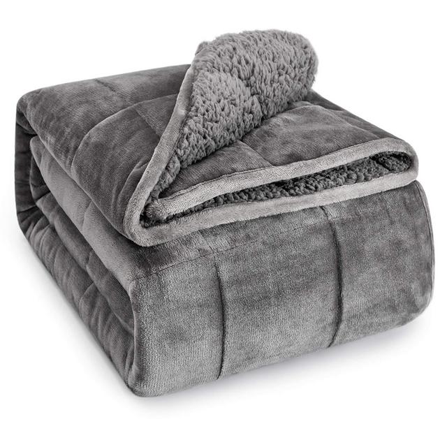 Sivio Sherpa Fleece Weighted Blanket for Adult, 15 lbs