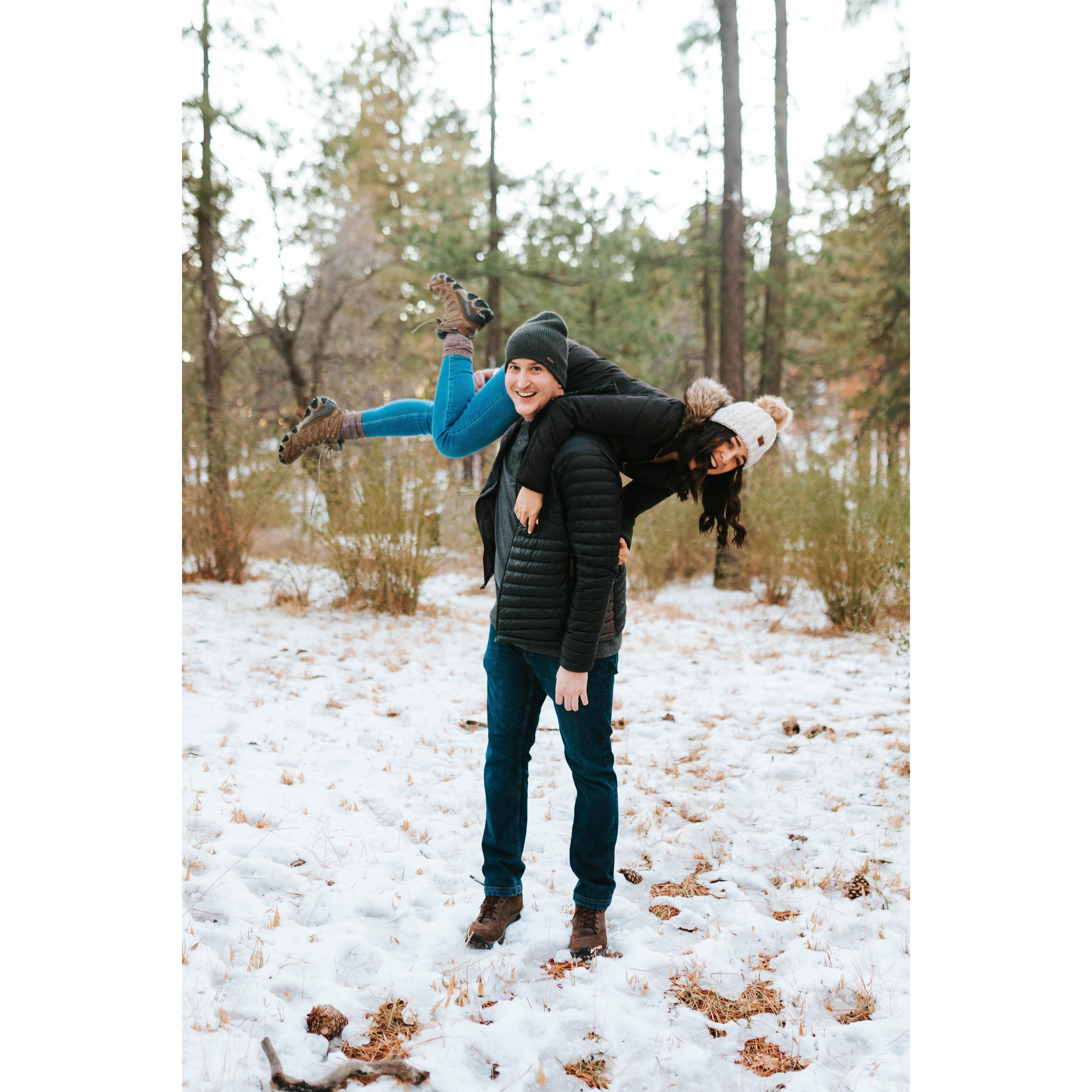 Where: Mt. Laguna, California. 
When: January 3, 2022 
Why: Our Engagement Photo Shoot