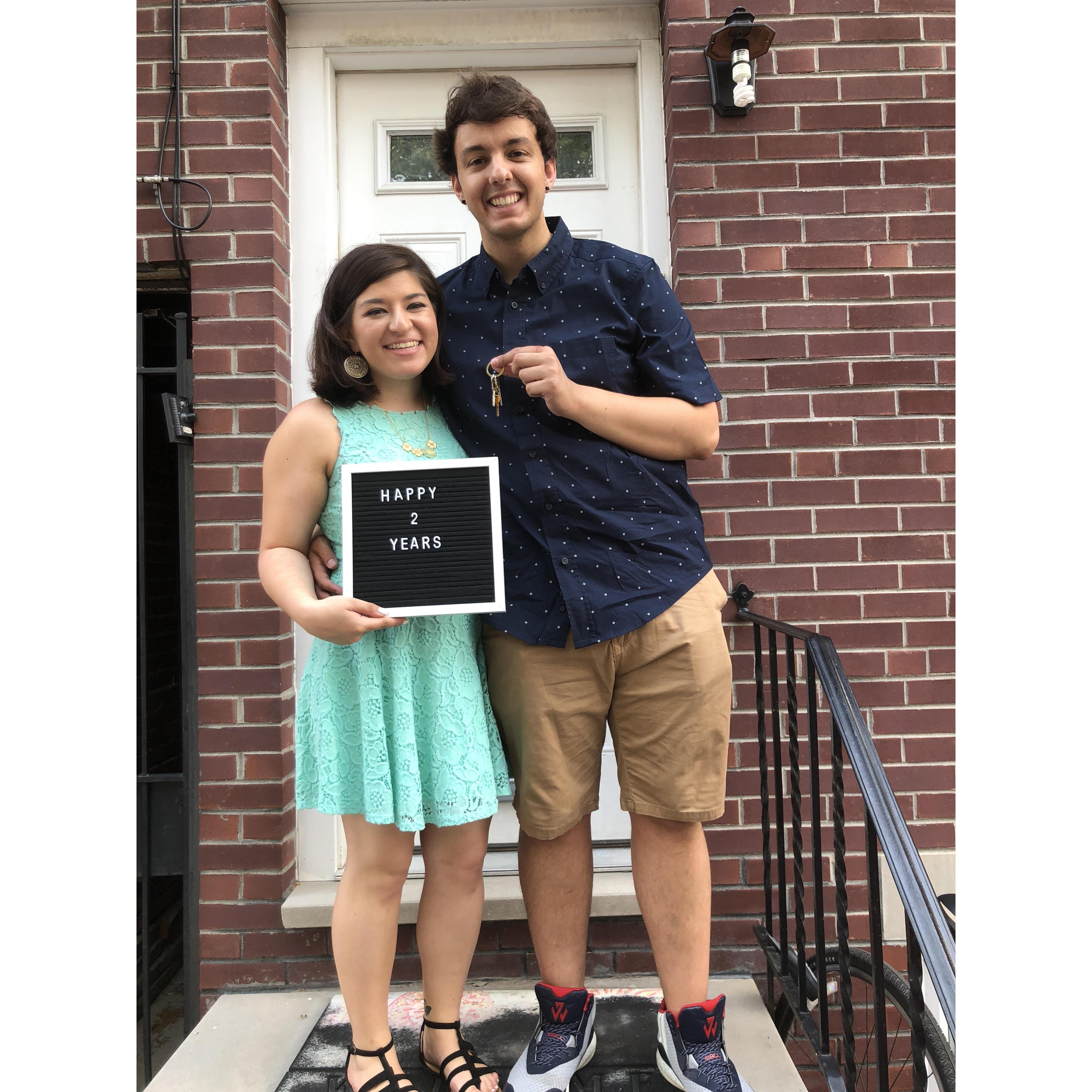 2 years together- moved into our first apartment!