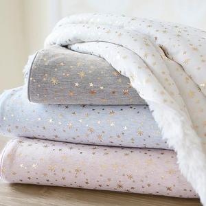 Gold Star Sherpa Baby Blanket