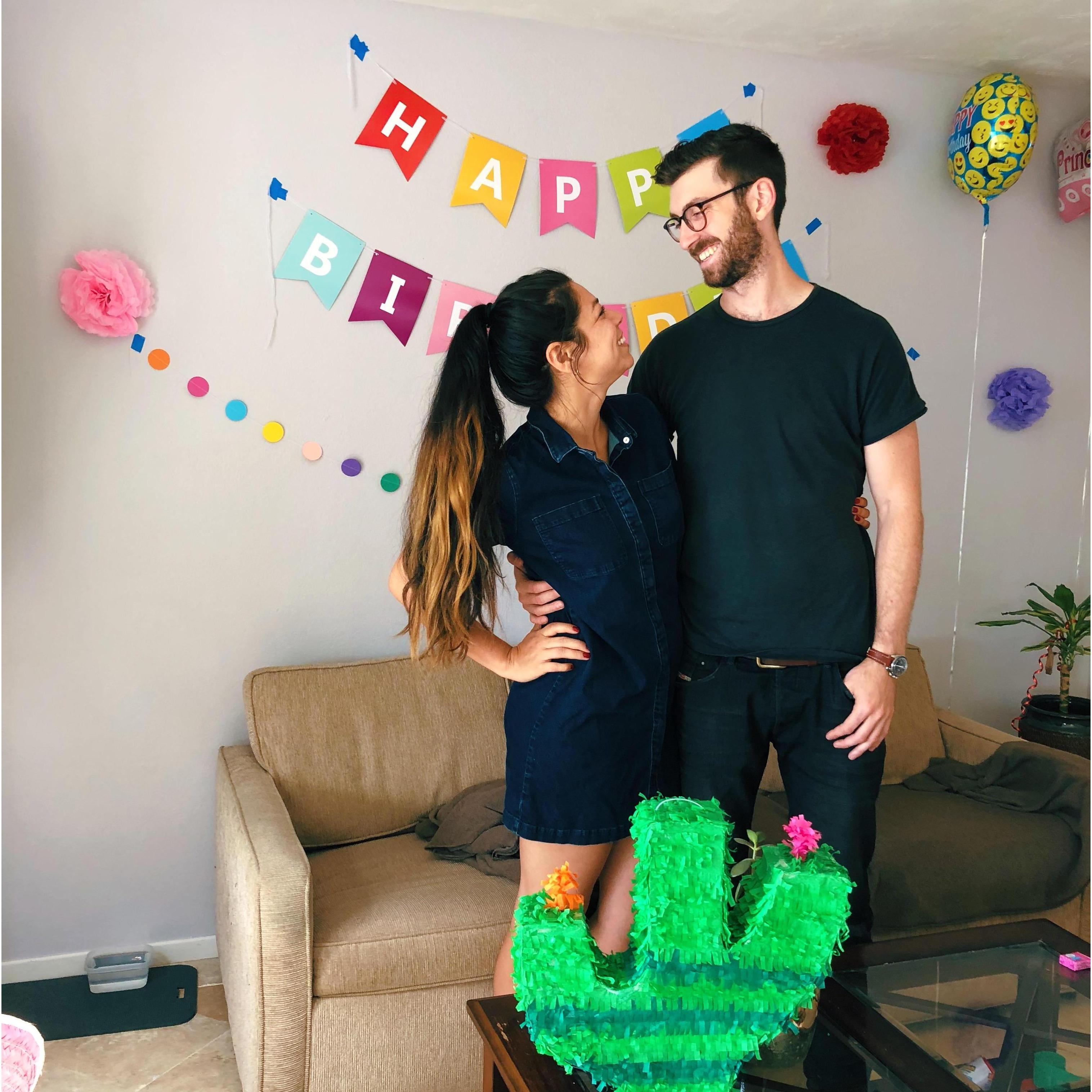 Being cheesy at Sarah's best friend's 30th Bday.