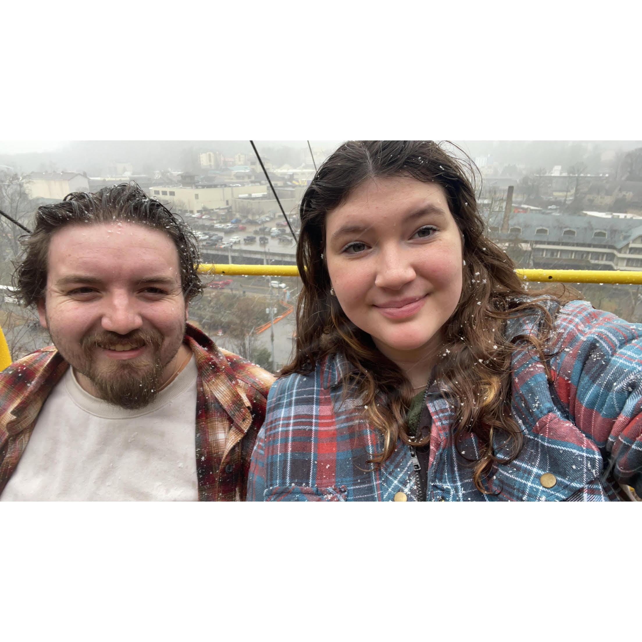 Sky Lift in Gatlinburg in the Snow!