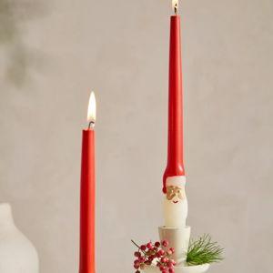 Santa Taper Candles, Set of 2