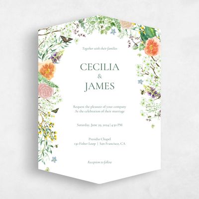 White Diamond Wedding Invitation - Rosalind Portrait