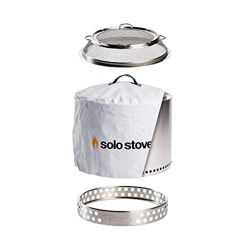 Solo Stove Bonfire Backyard Bundle - Bonfire Fire Pit with Stand, Bonfire Shield, Carry Case, and Waterproof Shelter