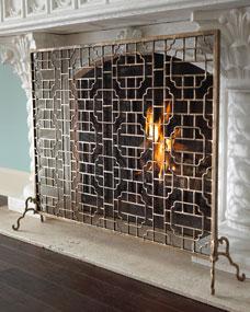 Horchow Single-Panel Fireplace Screen