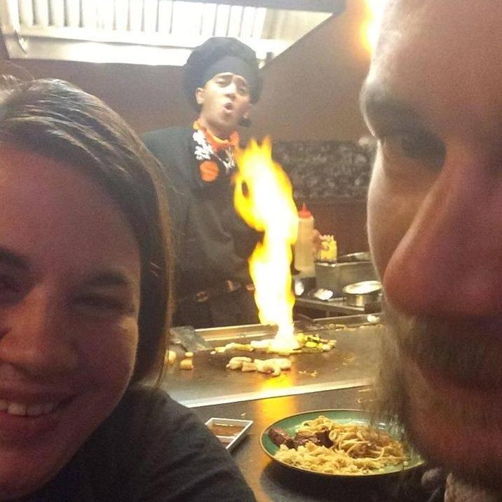 Our 2015 anniversary. Soooo, we went to Ninja, which is usually wonderful, but the guy behind us was a TOTAL JERK! All he cared about was the game. We made the best of it, but grrrrr!