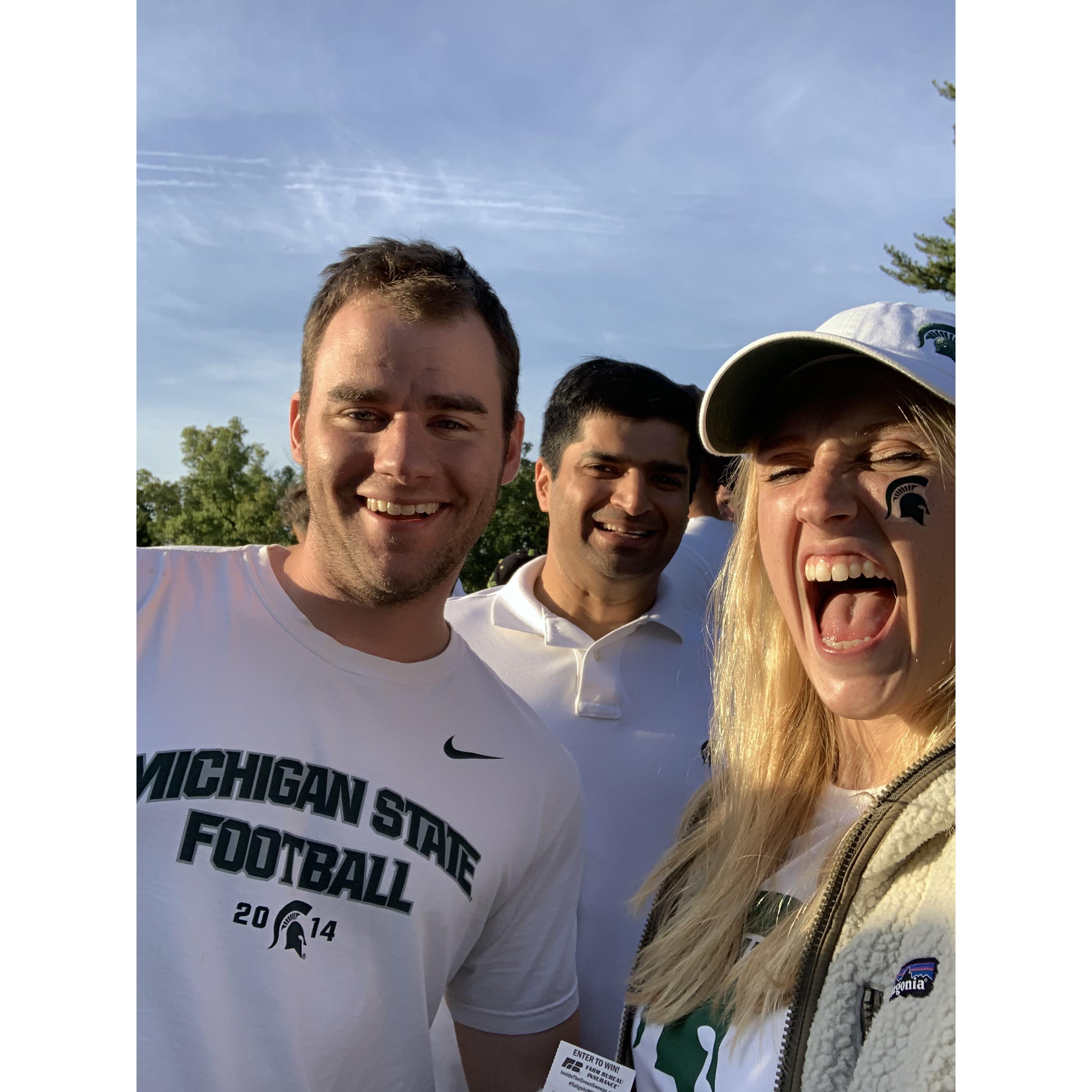 Madli's first MSU football game featuring Adi Hippal. Go green!