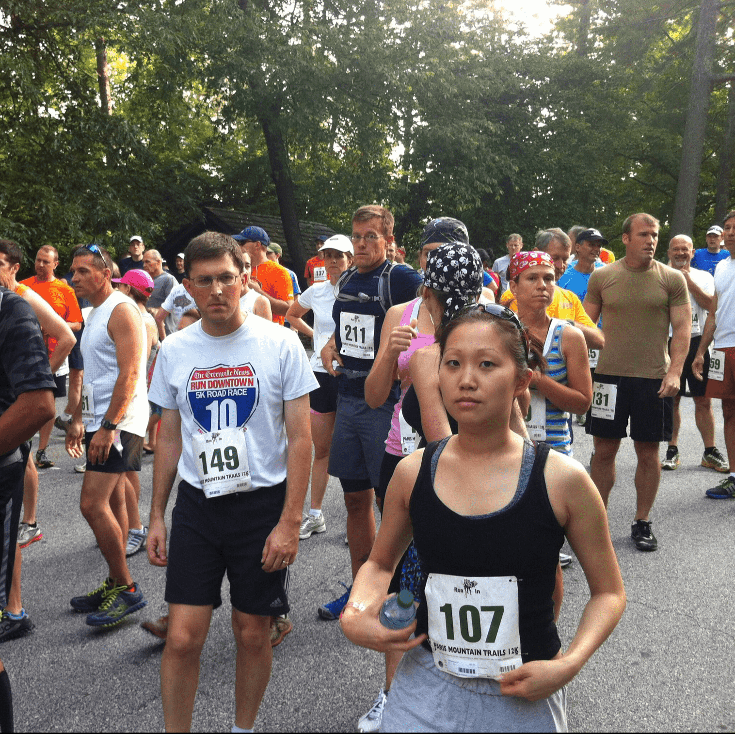 Before starting our 12K run, this man was giving Amanda the stink-eye, and has become one of our favorites