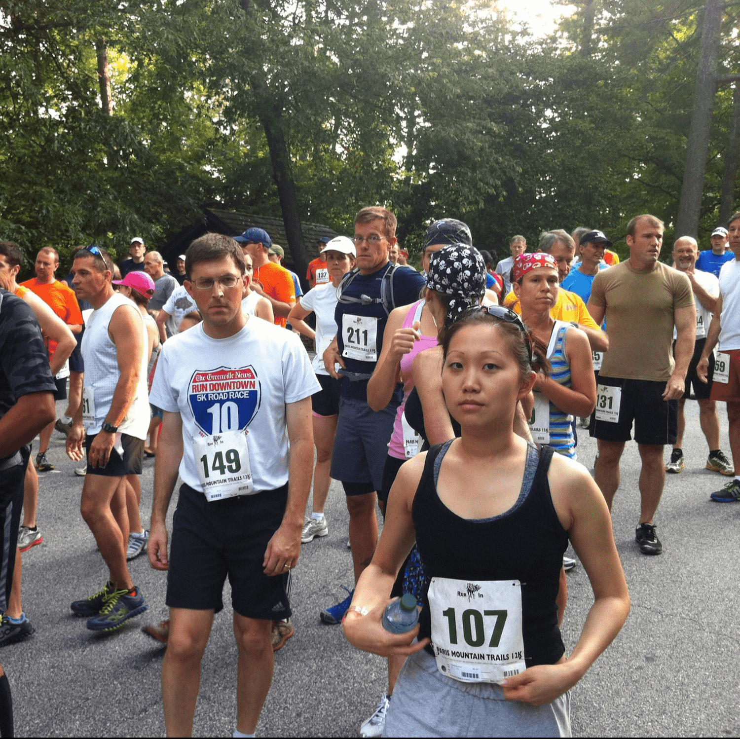 Before starting our 12K run, this man was giving Amanda the stink-eye, and has become one of our favorites