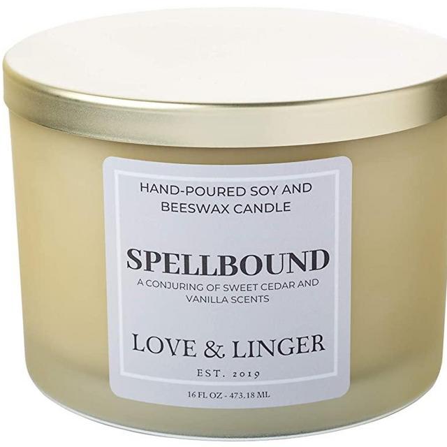 Cedarwood Vanilla Scented Candles | Luxury Soy & Beeswax Candles for Home | 16 oz. Large Jar 3 Wick Candle | Unique Candles | Candle Gift