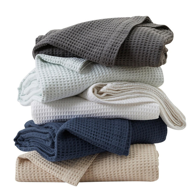 Cotton Super Soft All-Season Waffle Weave Knit Blanket - Great Bay Home