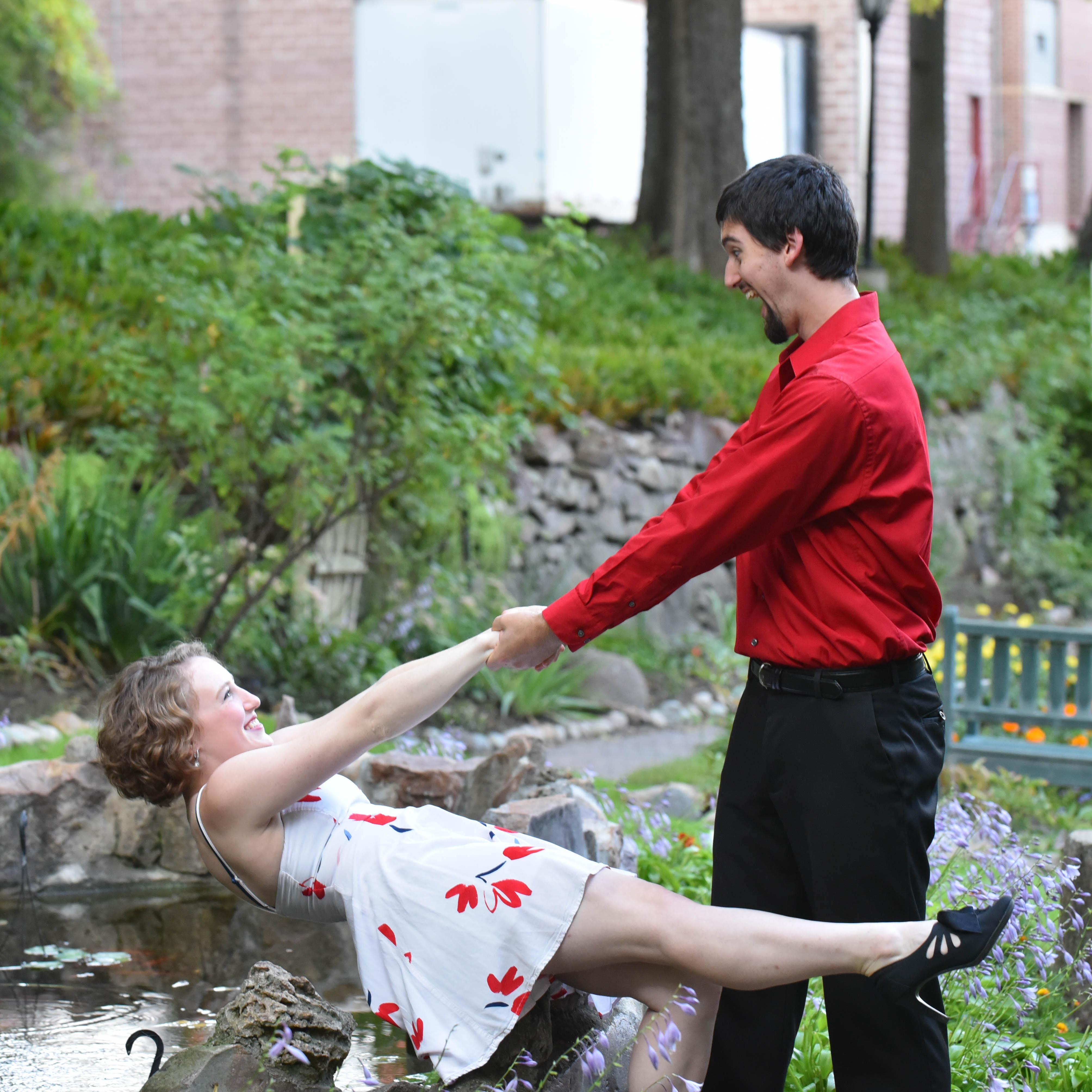 "Here we go! Weeee!!!" - John
"Hehe... Please don't drop me..." -Grace