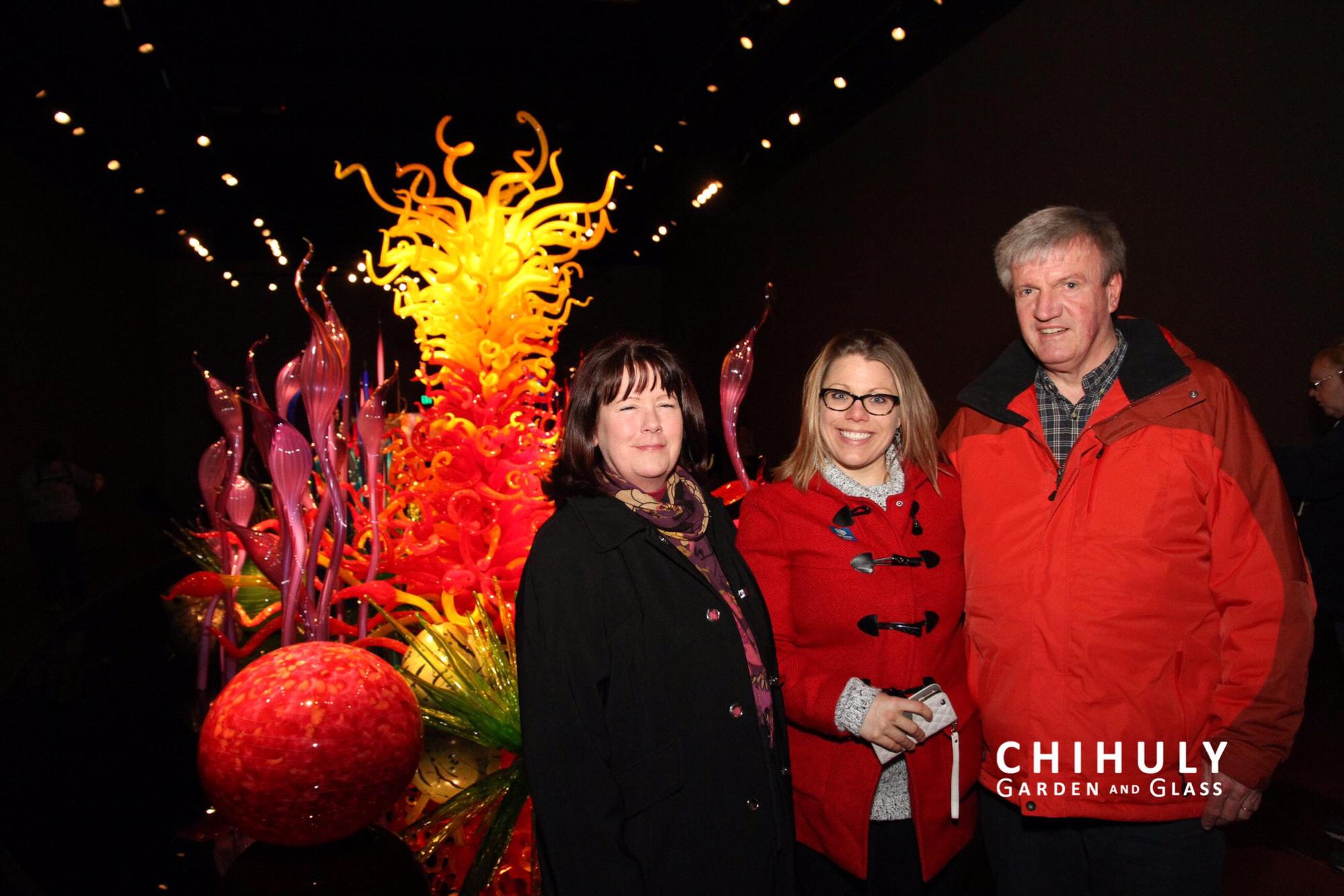 Genie, Briony, and Ray at the Chihuly Museum