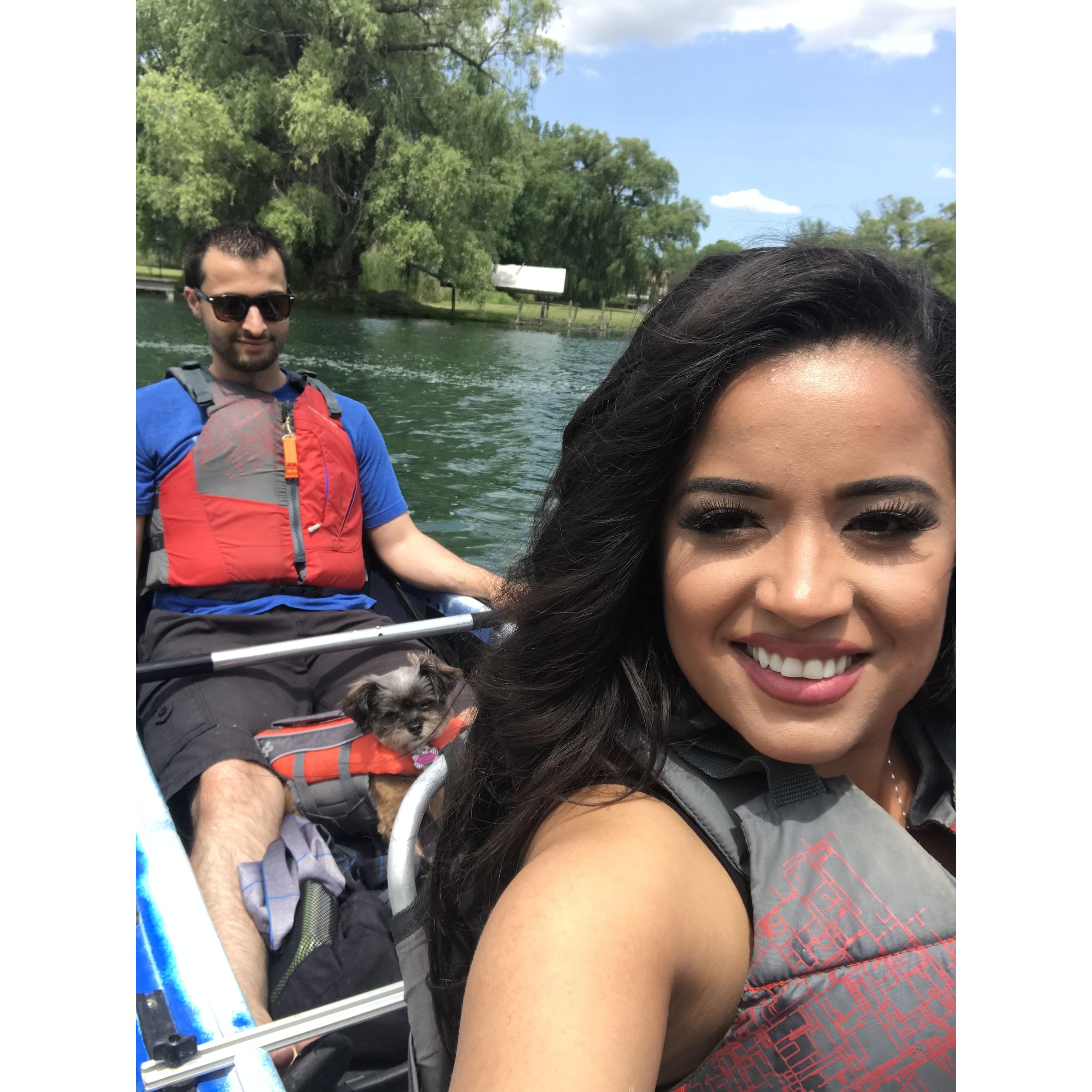 Darla loves boating on the water with her mom and dad!