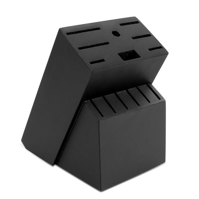 RedCall Universal Knife Block Holder,Large Wood Bamboo Knife Block without Knives,14 Slot Universal Knife Holder Countertop,Butcher Block Knife Storage Organizer for Kitchen (Black)