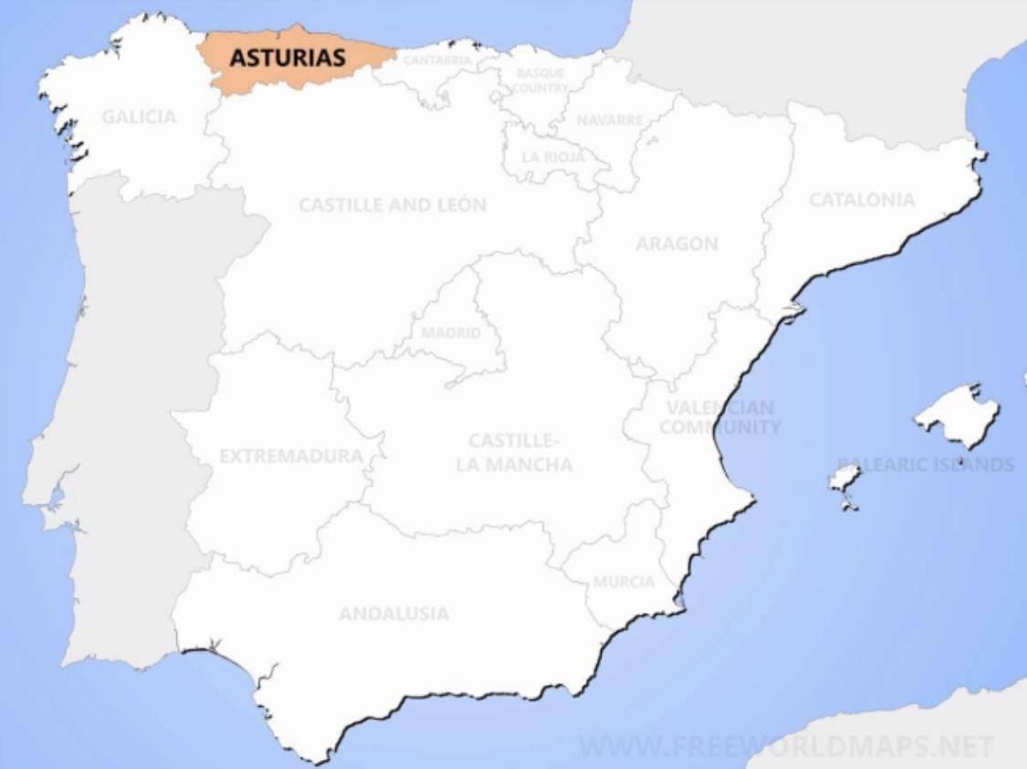 Asturias is on the Northern part of Spain. Just 3 hours away from Paris and right on the coast, you just can’t beat it!