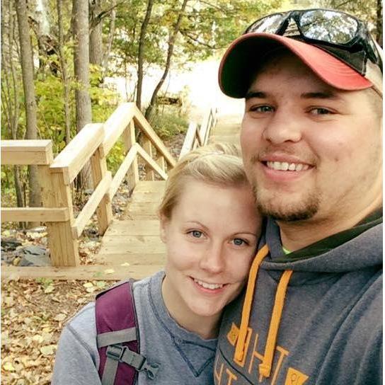 Our first picture together, hiking at Jay Cooke in 2015.
