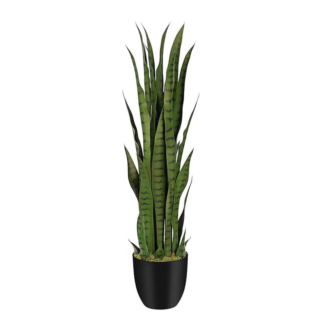 Keeplush 3ft Artificial Snake Plant – 36in Faux Sansevieria Plants, Fake Floor Plant for Indoor Outdoor, Front Porch Patio Home Office Decor, Mother-in-Law’s Tongue, Green 1Pcs