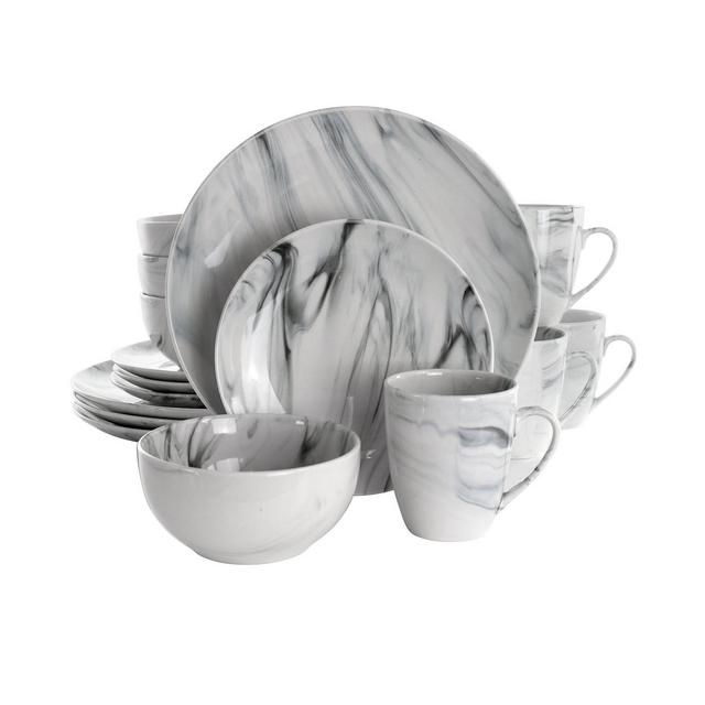 Elama Fine Marble Dinnerware Set of 16 Pieces