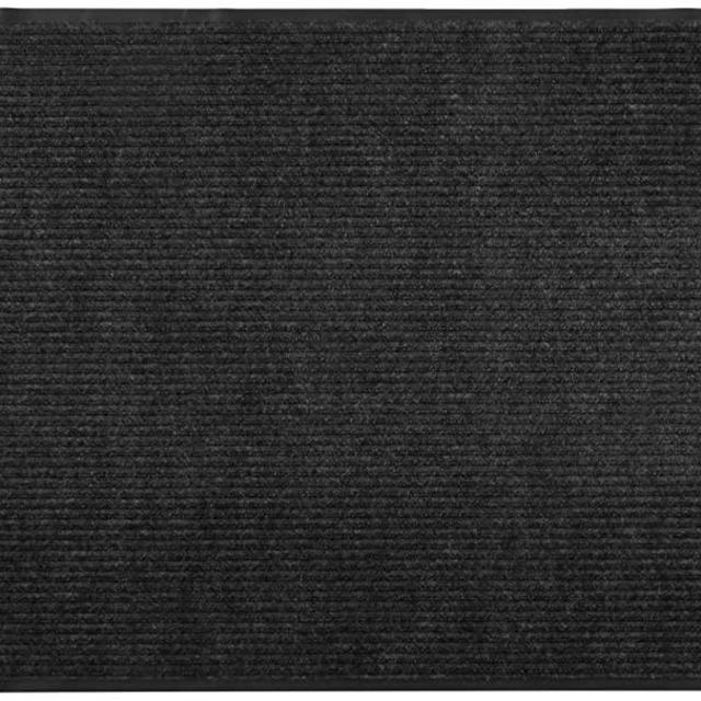 Apache Mills Indoor Outdoor Textures Squares Entryway Doormat, Durable Carpet, 3-Feet X 5-Feet, Pepper