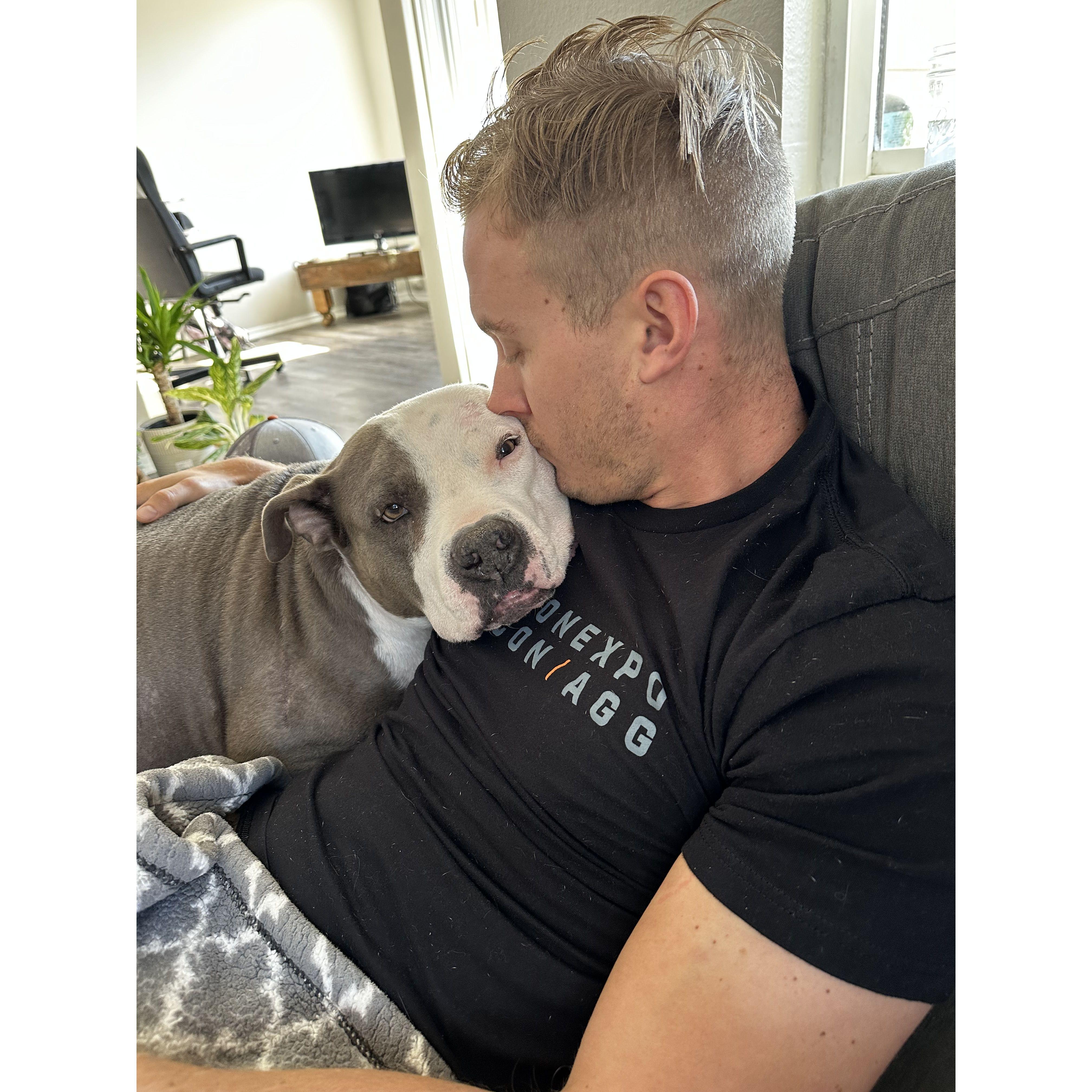 Jarrod and his baby, Mia.