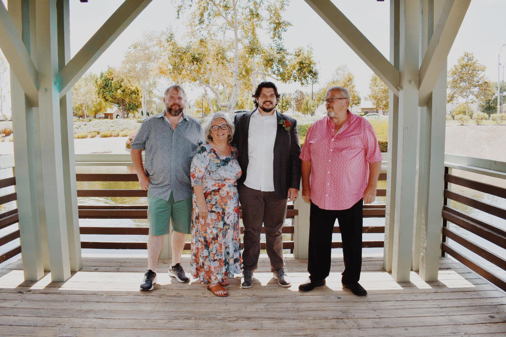 Ian with his parents Bernice and Scott Clark and oldest brother Scotty