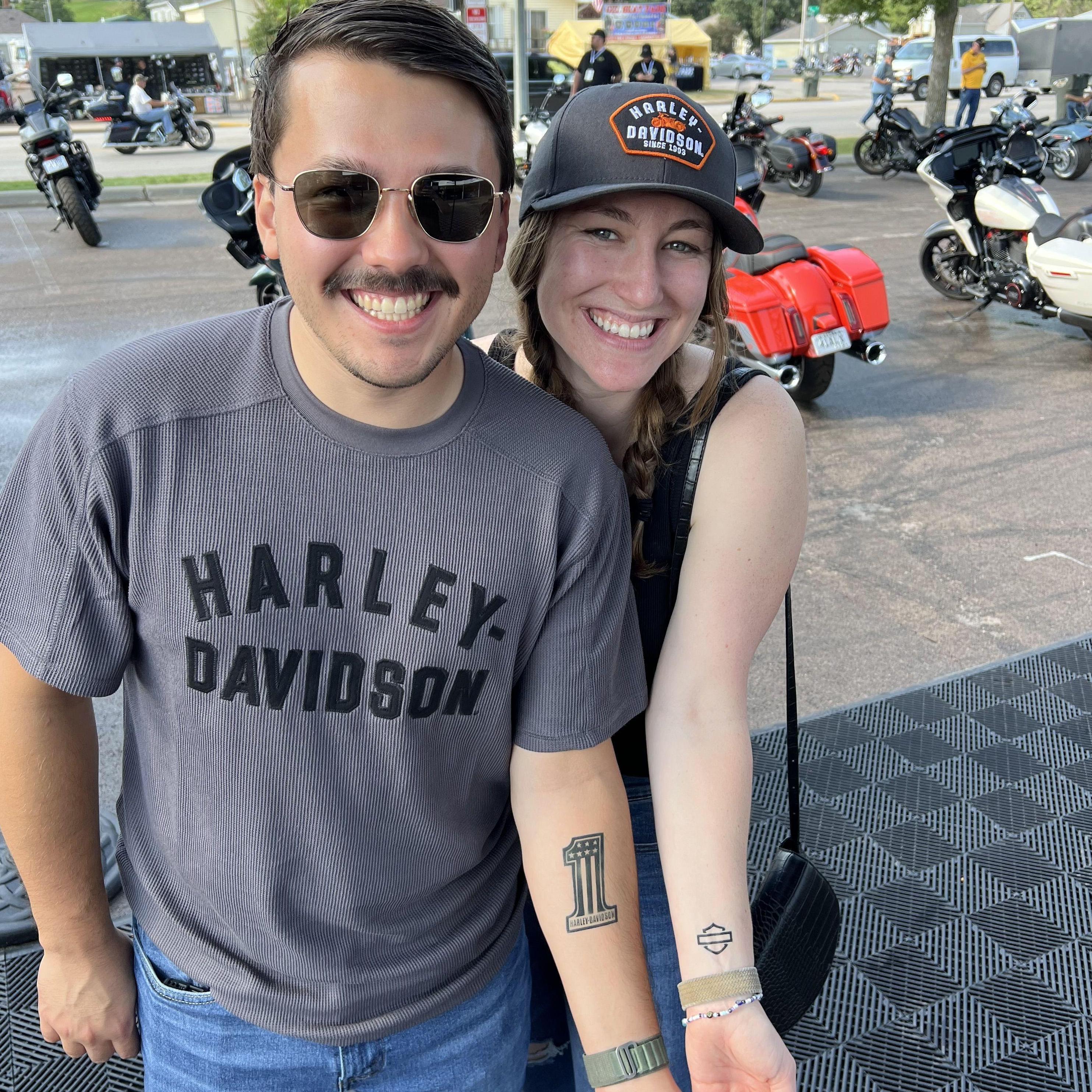 "tatted" in Sturgis! We love Harley-Davidson!